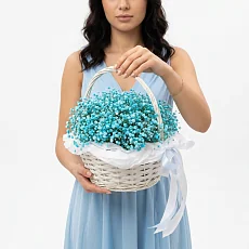 Бирюзовая Гипсофила в корзине