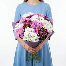 Сборный букет авторский из хризантем микс