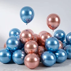 Воздушные шары "Хром", Розовое Золото, 15 шт