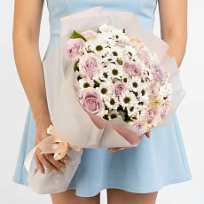 Букет "Роза и Сантини"