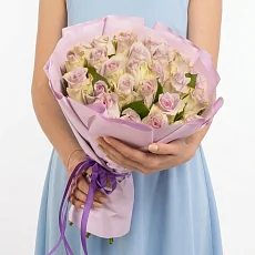 Букет 25 Сиреневых Роз