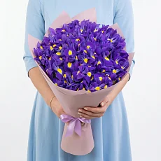 45 Синих Ирисов в упаковке