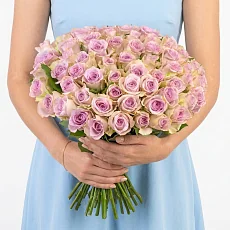 75 Сиреневых Роз 40см