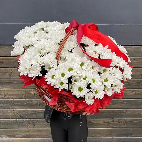25 Хризантем в Корзине