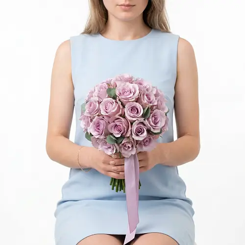 Свадебный букет с нежными розами