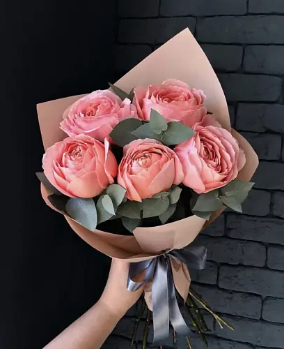 5 Пионовидных Роз Пинк Охара