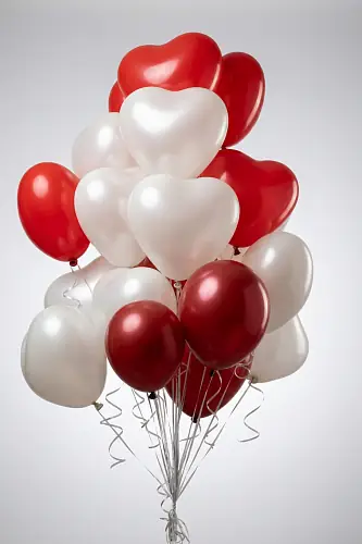Облако шаров Пламенное Сердце 15 шт