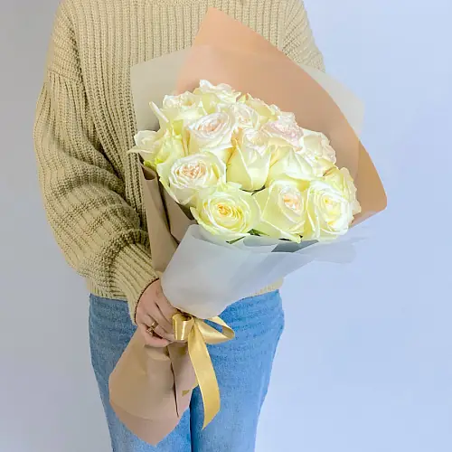 Розы Премиум Вайт Охара 15 шт