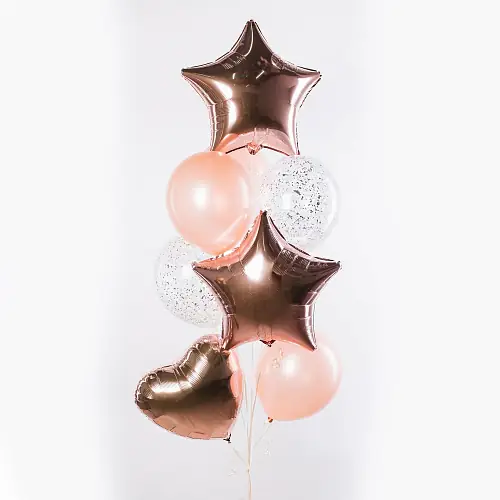 Розовое золото Фонтан из шаров