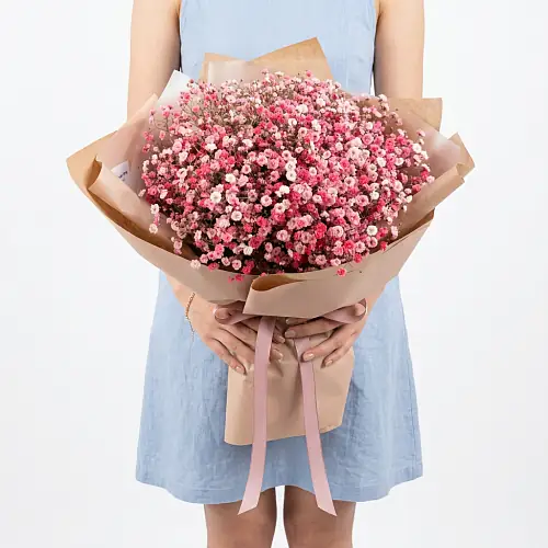 Букет "9 Ярко-Розовых Гипсофил"