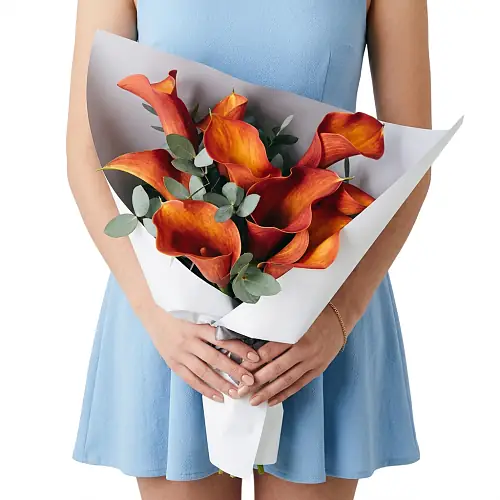 Букет "9 Оранжевых Калл"