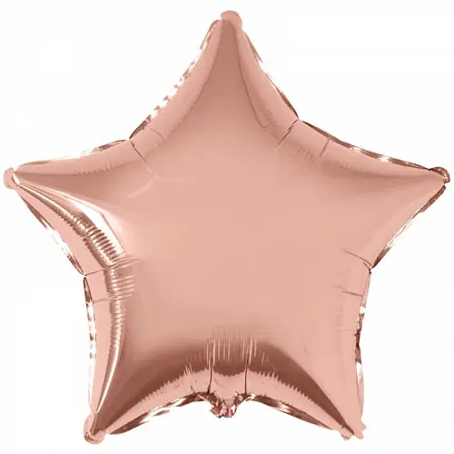 Фольгированные шары без рисунка 3204-0751 ф б/рис уп 18" звезда металлик rose gold