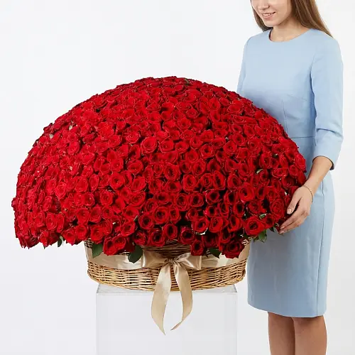 Корзина розы 1001