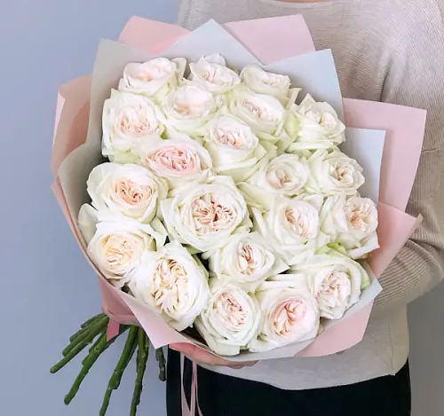 21 пионовидной розы