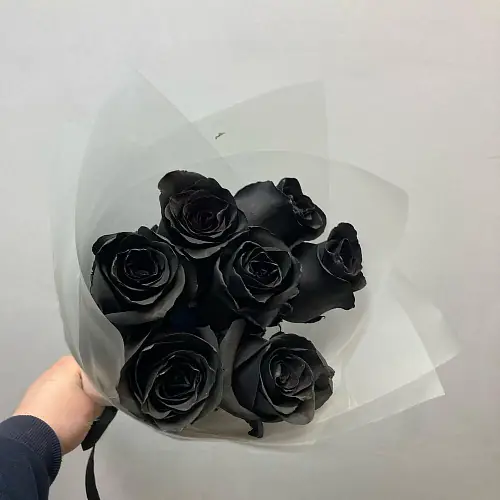Букет из 7 Чёрных Роз 