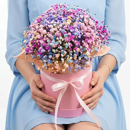 Композиция цветная гипсофила