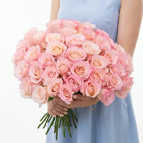 Букет из 51 Элитной розовой розы (Эквадор)